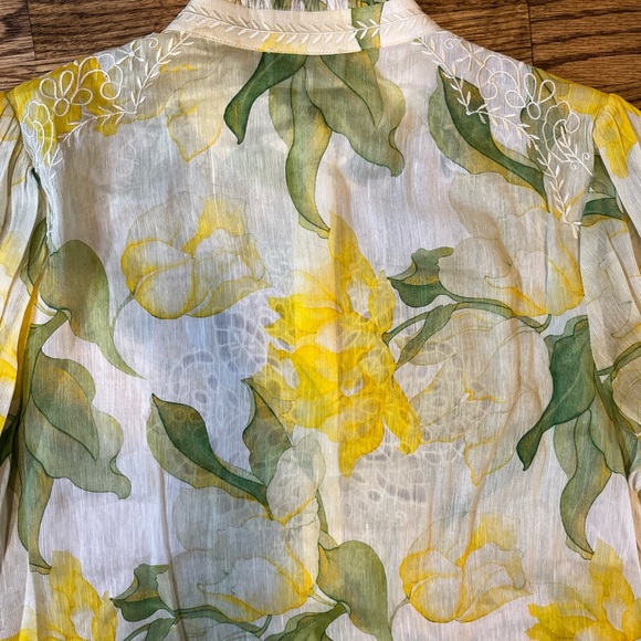 Christy Lynn Marley Top Blouse Waterlily Yellow Embroidered XL $525 fairy glam - Picture 12 of 14